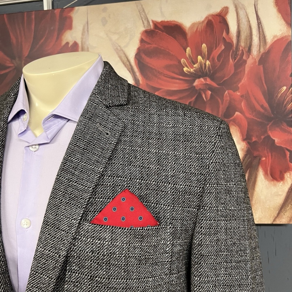 Billy Reid Knit Blazer Sport Coat Mens 44R Viscose Blend Stretch Gray/Black - Picture 4 of 12